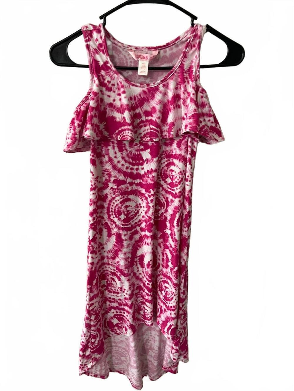 1st Kiss Girls Cold Shoulder Tie-Dye High-Low Dress-Size 10